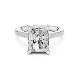 Radiant Lab Grown Diamond Pave Engagement Ring