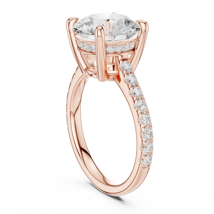 Round Lab Grown Diamond Side-Stone Engagement Ring yellow gold video