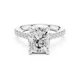 Cushion Lab Grown Diamond Hidden-Halo Engagement Ring