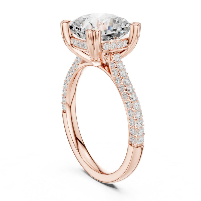 Cushion Lab Grown Diamond Hidden-Halo Engagement Ring yellow gold video