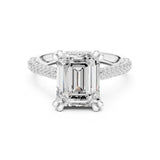 Emerald Lab Grown Diamond Pave Engagement Ring