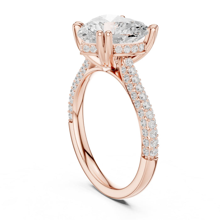 Heart Lab Grown Diamond Pave Engagement Ring yellow gold video