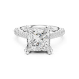 Princess Lab Grown Diamond Pave Engagement Ring