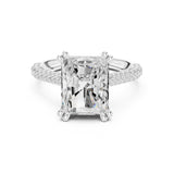 Emerald Lab Grown Diamond Pave Engagement Ring