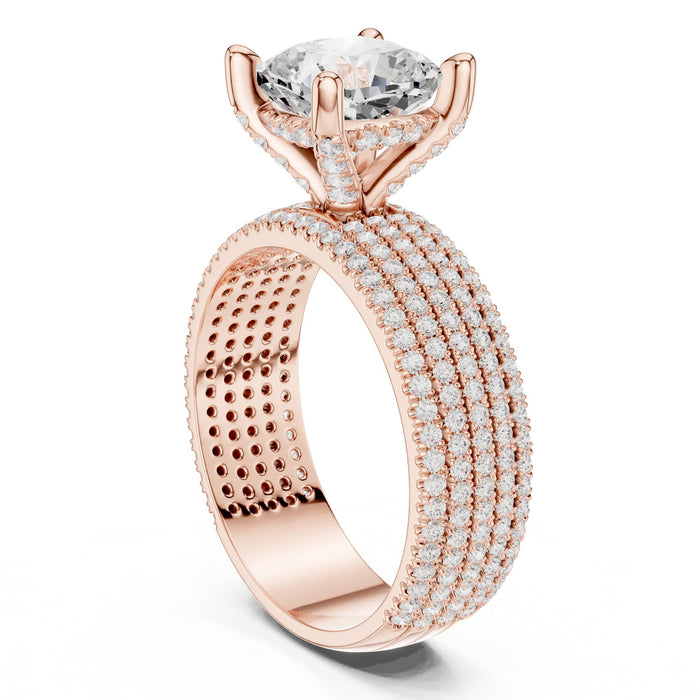 Cushion Lab Grown Diamond Pave Engagement Ring yellow gold video