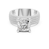 Cushion Lab Grown Diamond Pave Engagement Ring