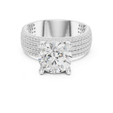 Round Lab Grown Diamond Pave Engagement Ring
