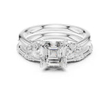 Princess Lab Grown Diamond Side-Stone Engagement Ring