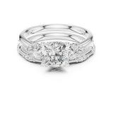 Cushion Lab Grown Diamond Side-Stone Engagement Ring