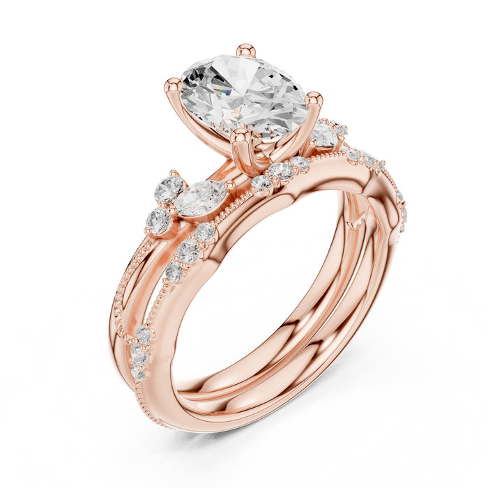 Oval Lab Grown Diamond Split-Shank Engagement Ring rose gold video