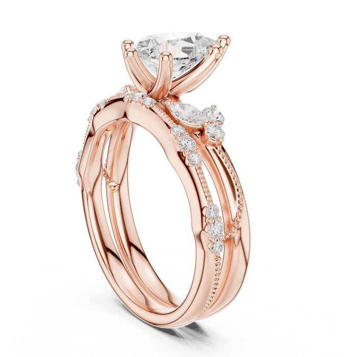 Pear Lab Grown Diamond Split-Shank Engagement Ring yellow gold video
