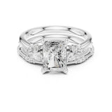 Radiant Lab Grown Diamond Side-Stone Engagement Ring