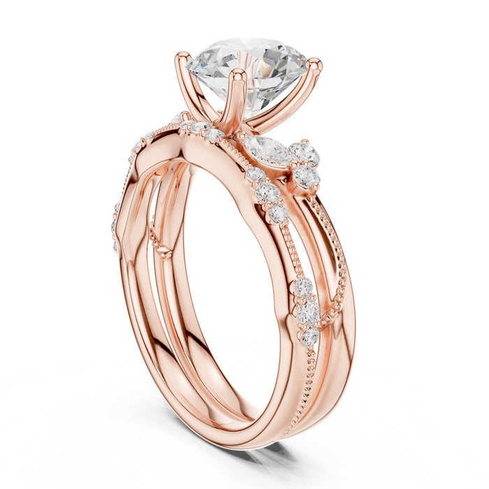 Round Lab Grown Diamond Split-Shank Engagement Ring yellow gold video