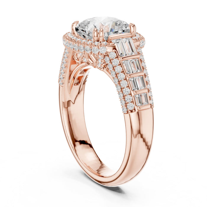 Cushion Lab Grown Diamond Halo Engagement Ring yellow gold video