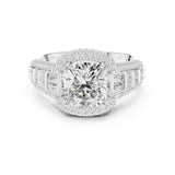 Cushion Lab Grown Diamond Halo Engagement Ring