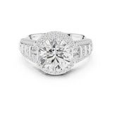 Round Lab Grown Diamond Halo Engagement Ring