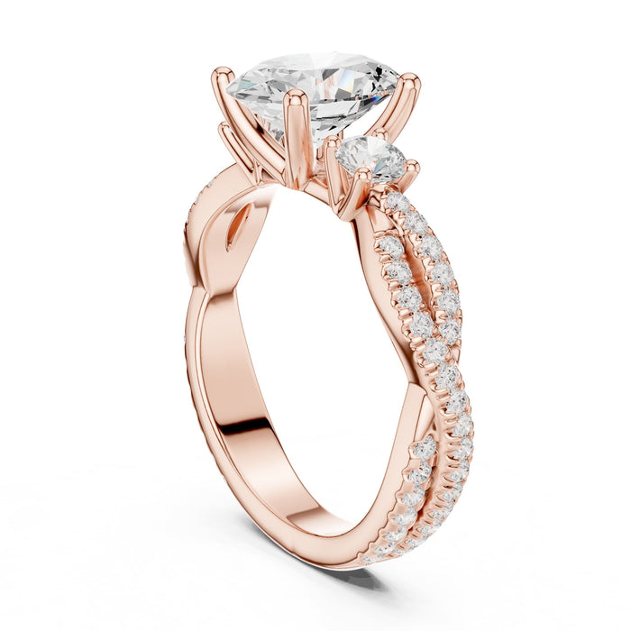 Oval Lab Grown Diamond Twisted Engagement Ring yellow gold video