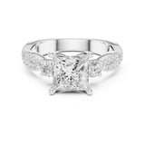 Princess Lab Grown Diamond Side-Stone Engagement Ring