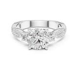 Round Lab Grown Diamond Three-Stone Engagement Ring