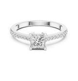 Princess Lab Grown Diamond Side-Stone Engagement Ring