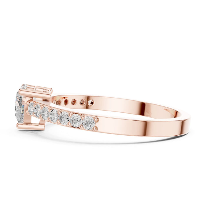 Heart Lab Grown Diamond Pave Engagement Ring rose gold video