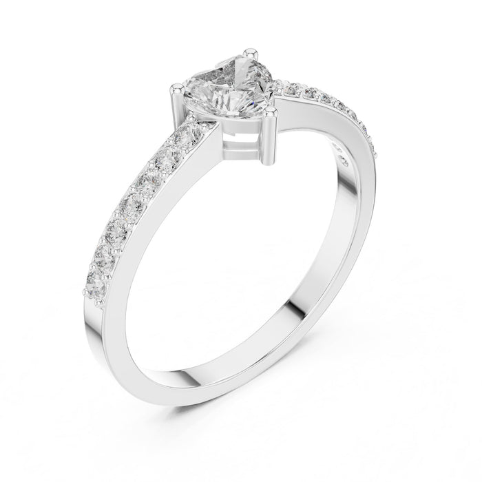Heart Lab Grown Diamond Pave Engagement Ring yellow gold video