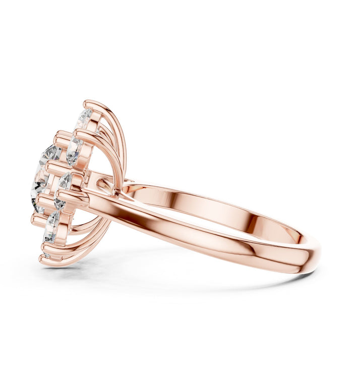 Round Lab Grown Diamond Halo Engagement Ring yellow gold video
