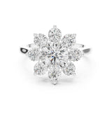 Round Lab Grown Diamond Halo Engagement Ring