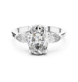 Oval Lab Grown Diamond Three-Stone Engagement Ring