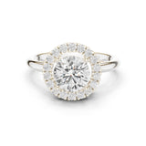 Round Lab Grown Diamond Halo Engagement Ring