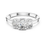Oval Lab Grown Diamond Three-Stone Engagement Ring