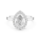 Pear Lab Grown Diamond Halo Engagement Ring
