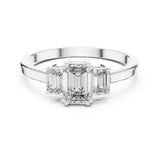 Emerald Lab Grown Diamond Three-Stone Engagement Ring