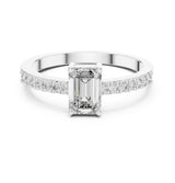Emerald Lab Grown Diamond Pave Engagement Ring