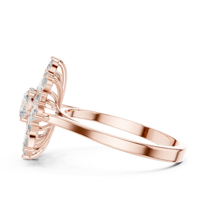 Round Lab Grown Diamond Cluster Engagement Ring yellow gold video