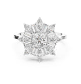 Round Lab Grown Diamond Cluster Engagement Ring