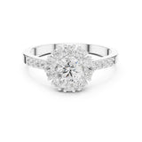 Round Lab Grown Diamond Halo Engagement Ring