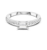 Emerald Lab Grown Diamond Pave Engagement Ring