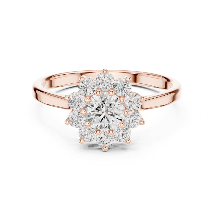 Round Lab Grown Diamond Halo Engagement Ring rose gold video