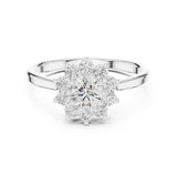 Round Lab Grown Diamond Halo Engagement Ring