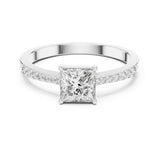 Princess Lab Grown Diamond Pave Engagement Ring