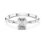Emerald Lab Grown Diamond Solitaire Engagement Ring