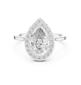 Pear Lab Grown Diamond Halo Engagement Ring