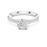 Round Lab Grown Diamond Pave Engagement Ring