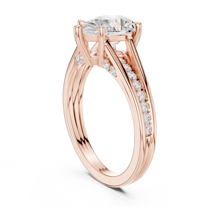 Pear Lab Grown Diamond Split-Shank Engagement Ring yellow gold video