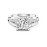 Princess Lab Grown Diamond Side-Stone Engagement Ring