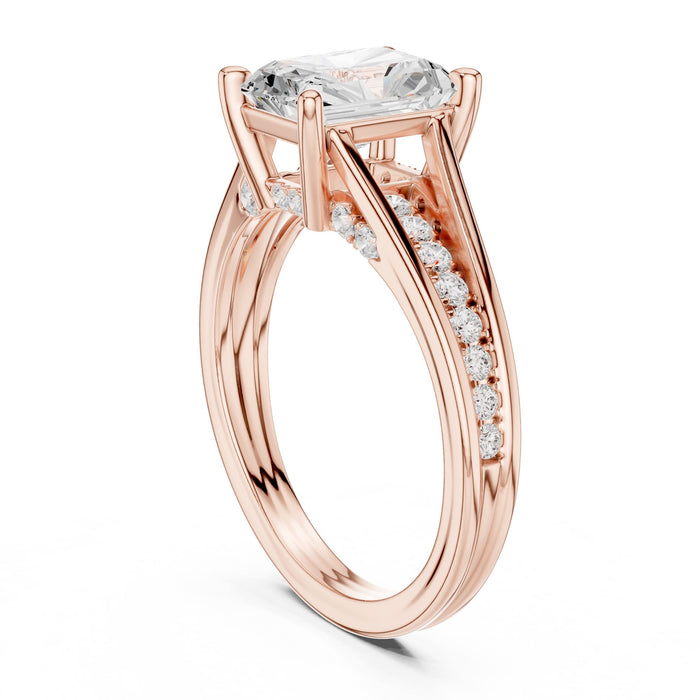Radiant Lab Grown Diamond Split-Shank Engagement Ring yellow gold video
