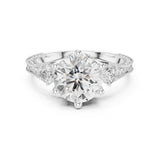 Round Lab Grown Diamond Three-Stone Engagement Ring