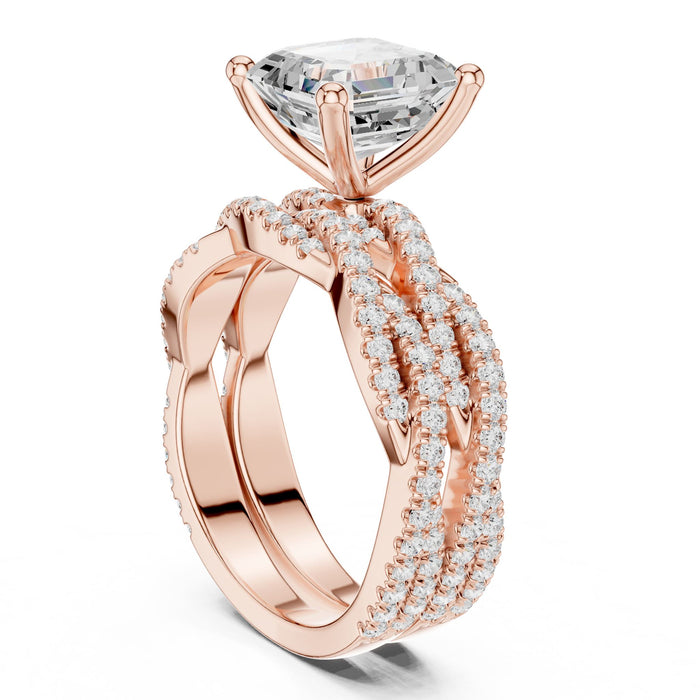 Princess Lab Grown Diamond Split-Shank Engagement Ring rose gold video