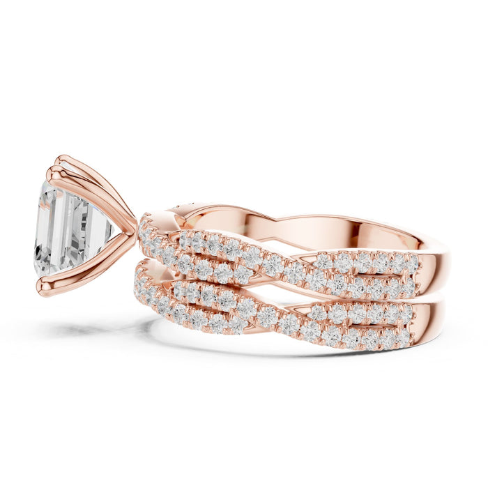 Princess Lab Grown Diamond Split-Shank Engagement Ring yellow gold video